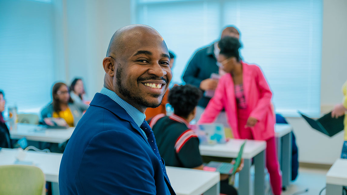 Jesse Ford in a classroom